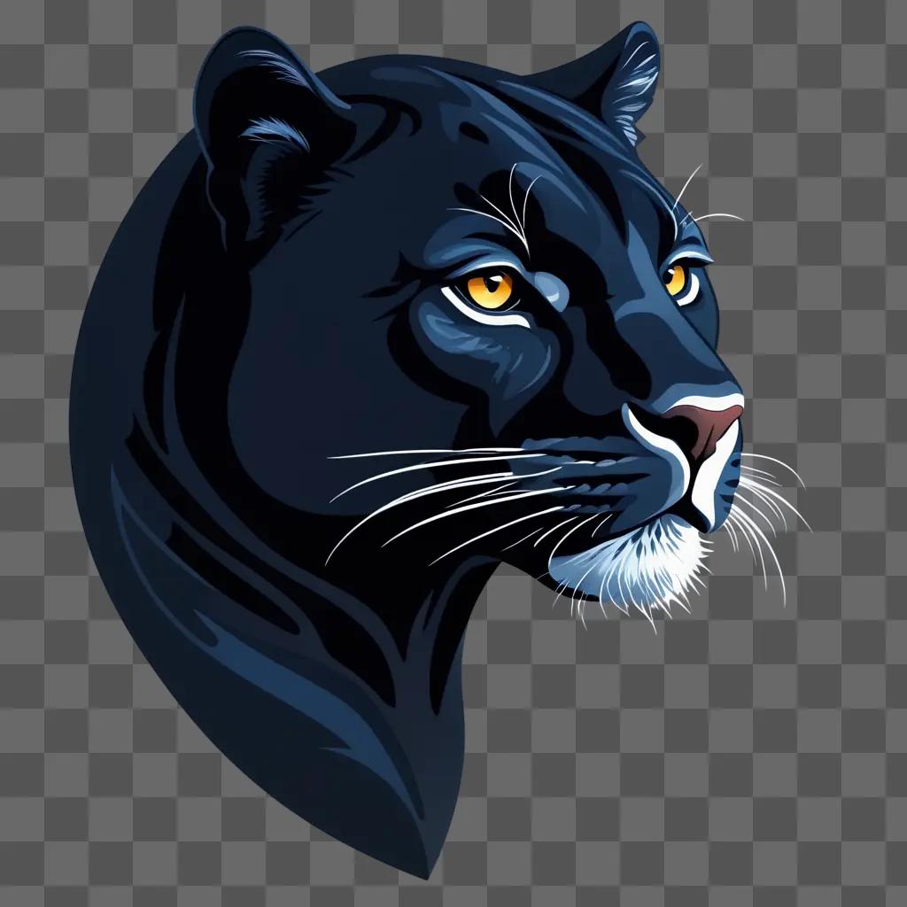 Panther with glowing eyes in dark background