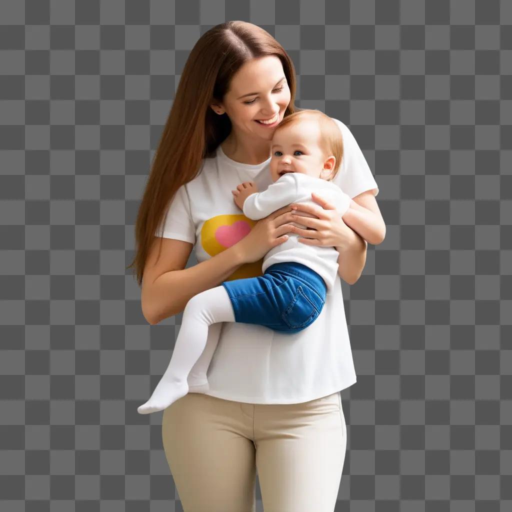 Parenting: A mother and baby in a white shirt