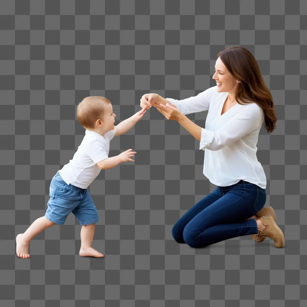 Parents play with child in a blurry photo