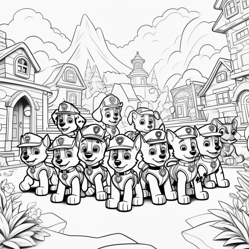 Paw Patrol Coloring Pages Showing The Team