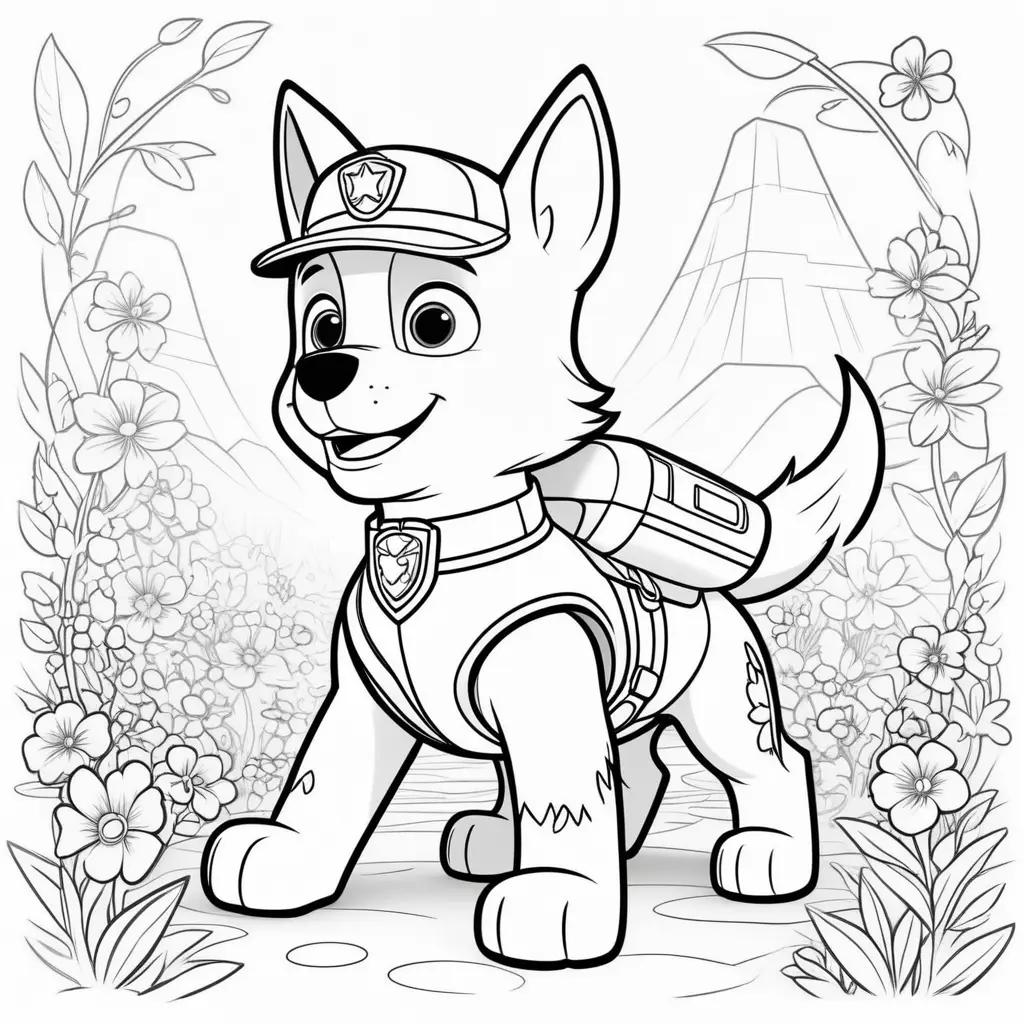 Paw Patrol coloring page of Chase