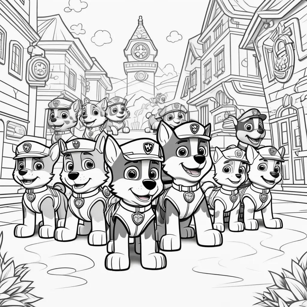 Paw Patrol coloring pages of the team