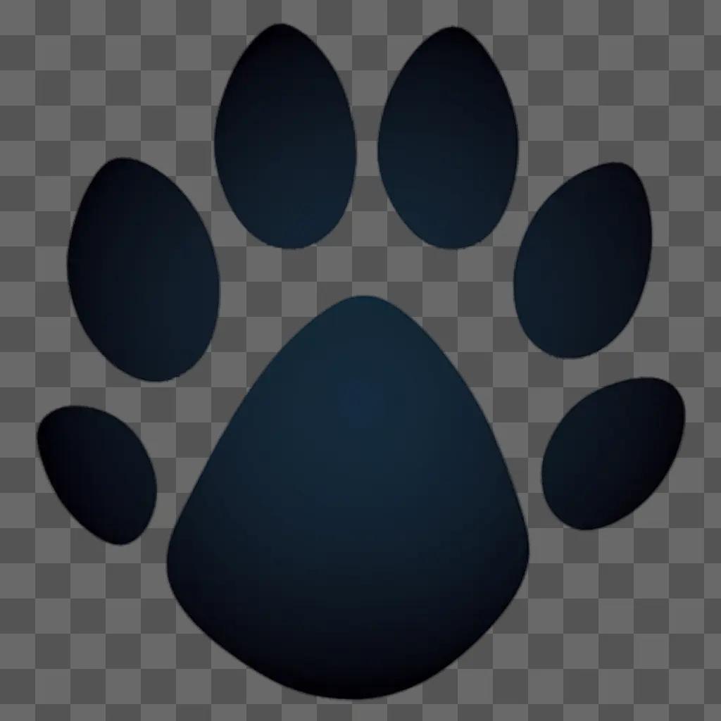 Paw print clipart of dark blue background