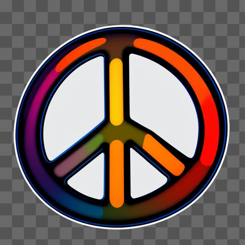 Peace sign in rainbow colors with gradient background