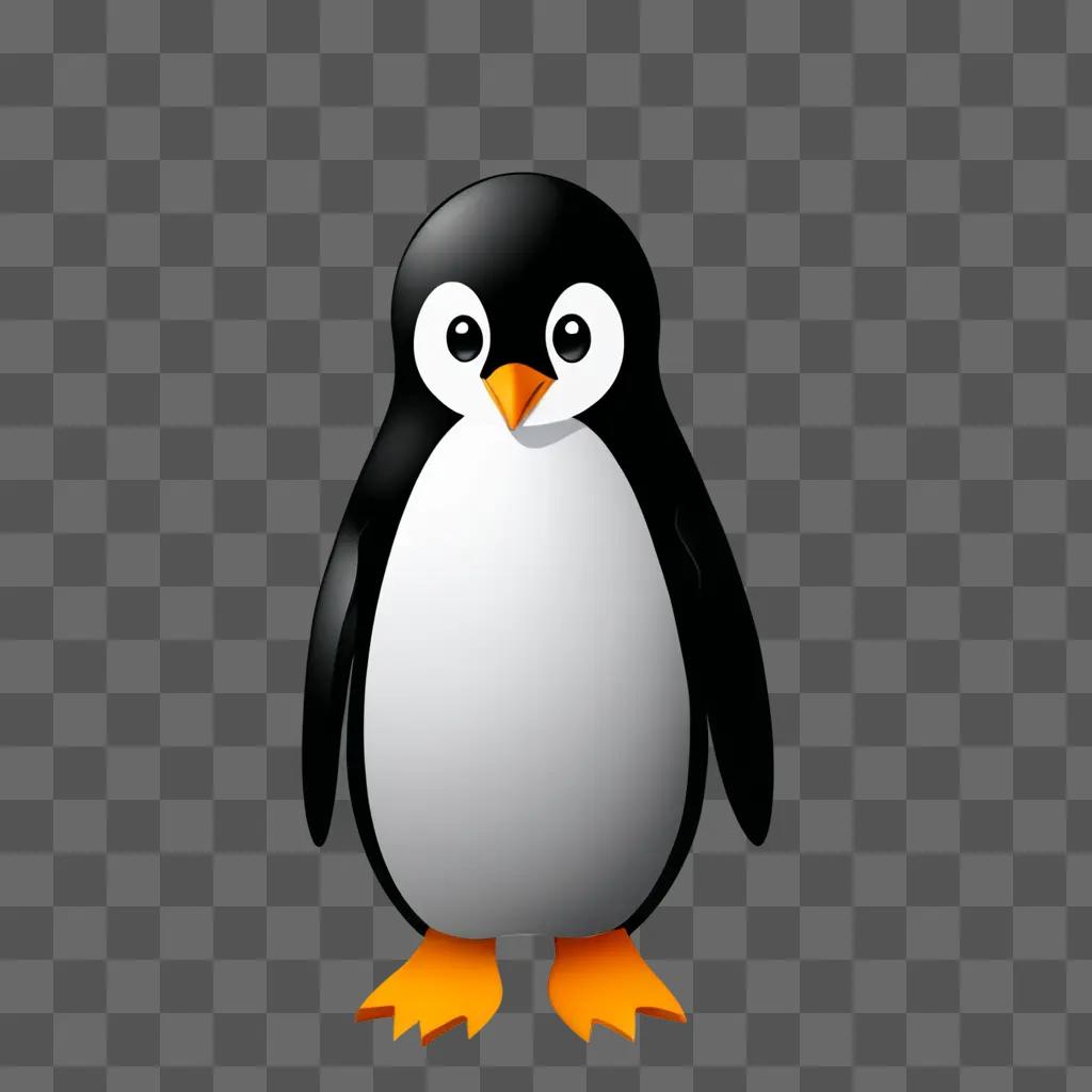 Penguin clipart in a dark background