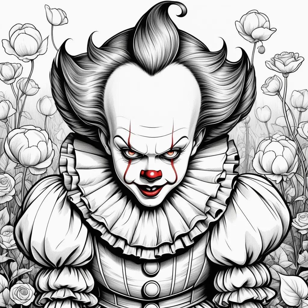 Pennywise coloring pages of scary clown