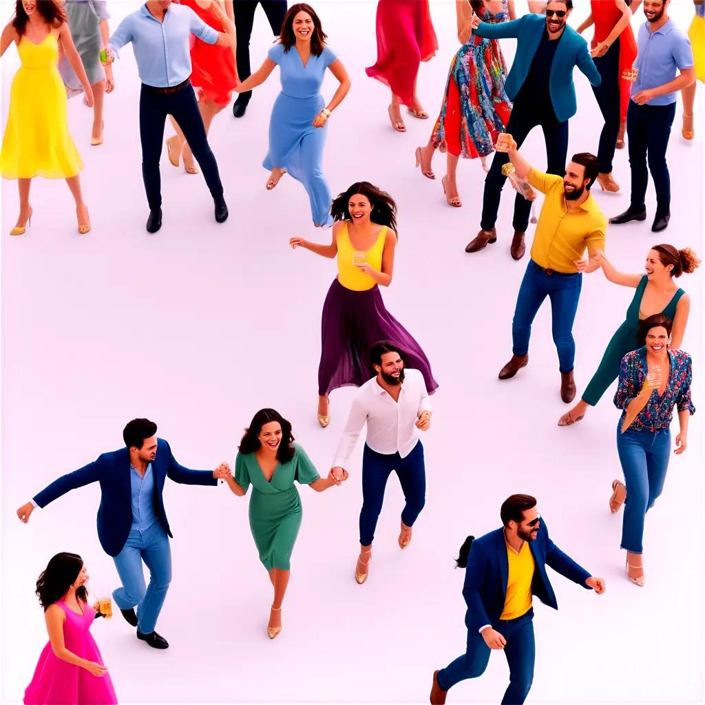 People dance together at a party