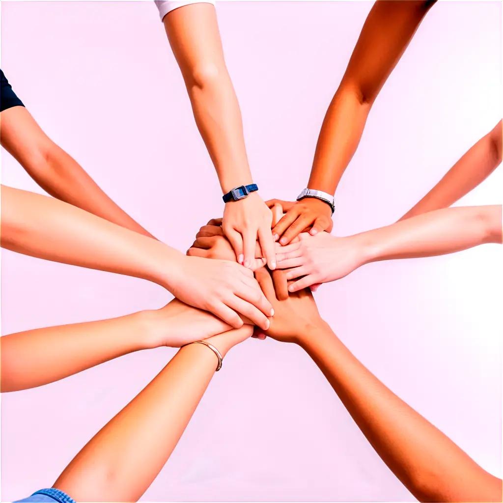 People in a circle are collaborating with each other