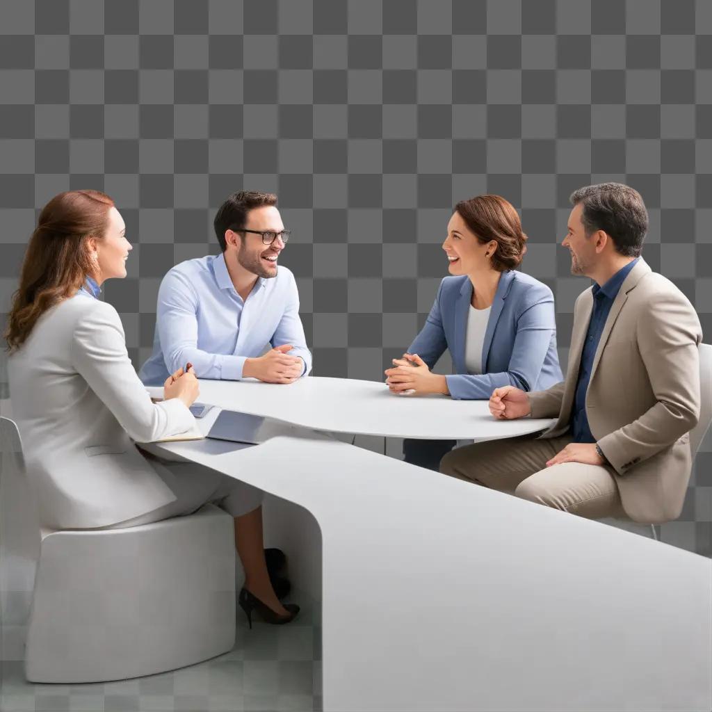 People sitting around a table to discuss a project