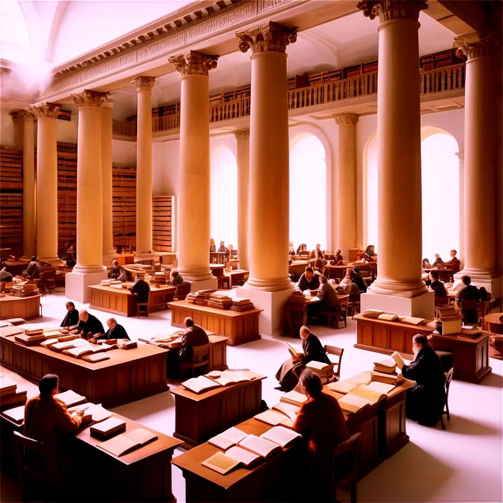 People sitting in a library discussing books