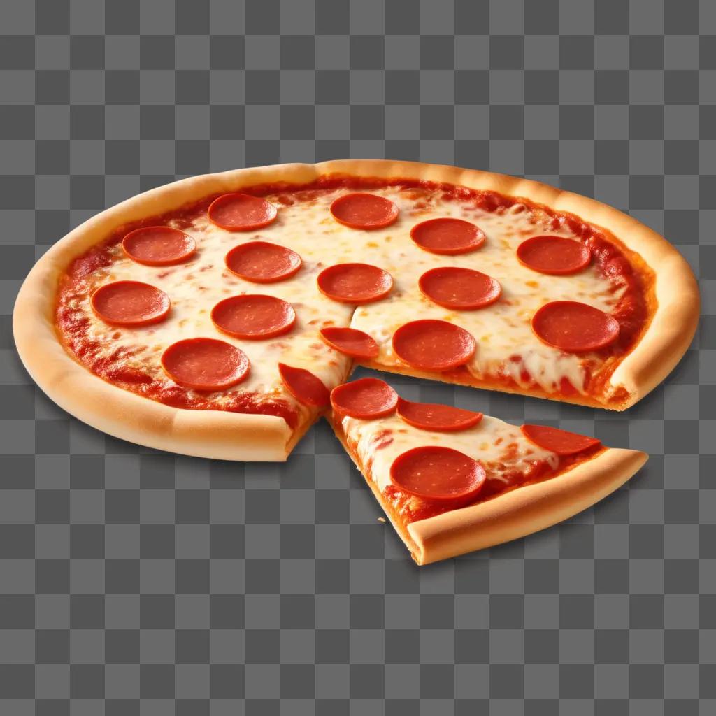 Pepperoni Pizza Clipart with Slices Missing