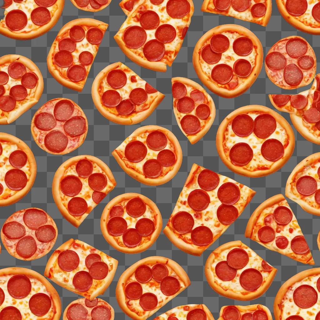 Pepperoni pizza clipart on black background