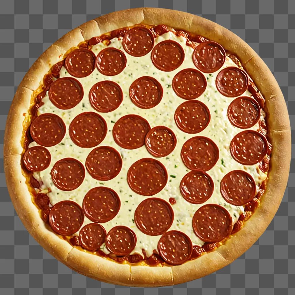 Pepperoni pizza with cheese and tomato sauce on a brown background