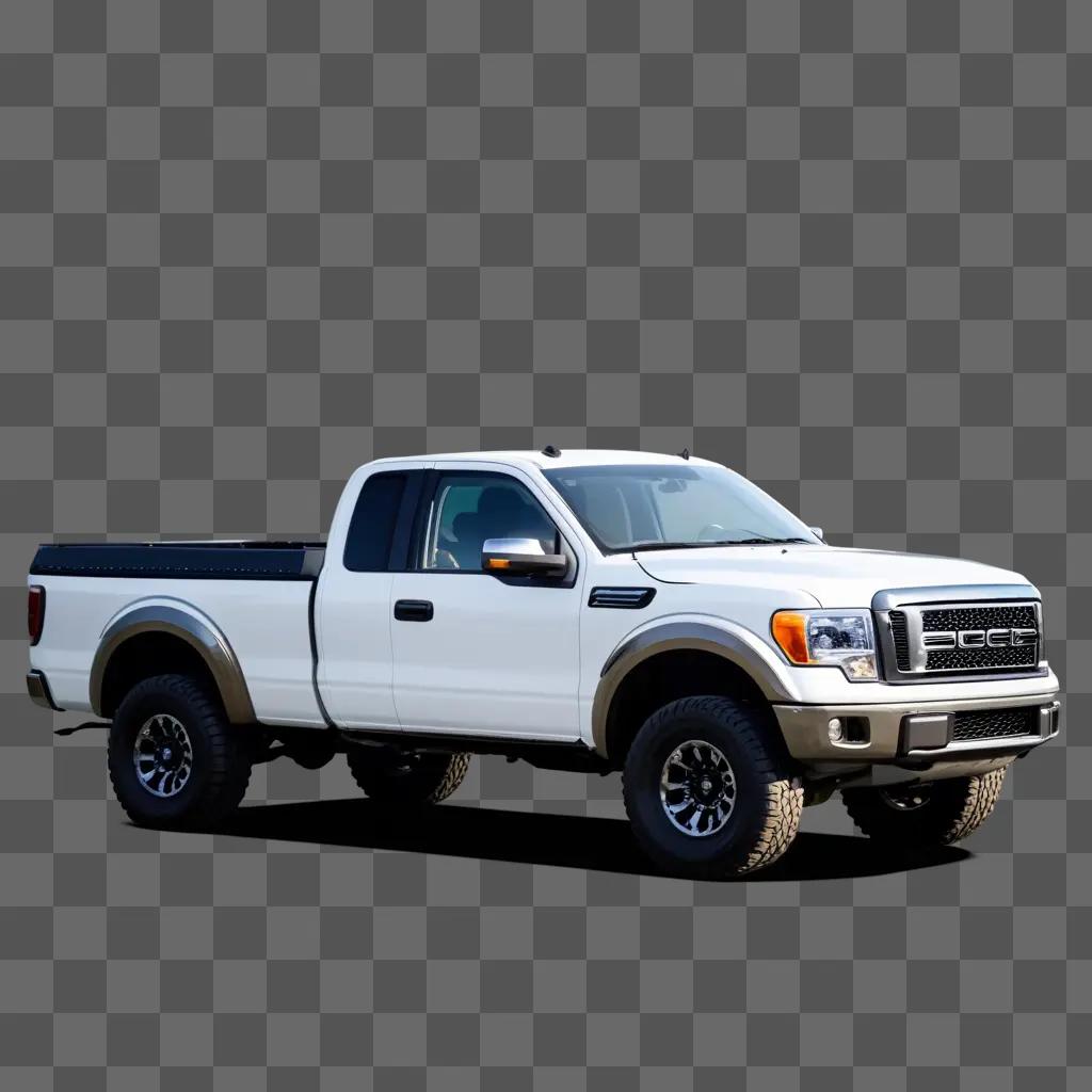 Pickup truck with chrome wheels and black grille