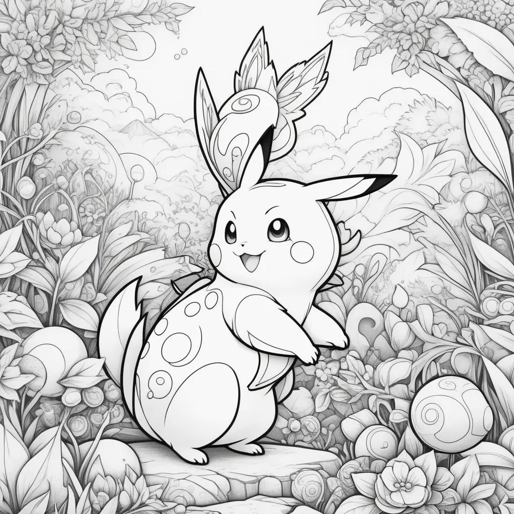 Pikachu coloring page for kids