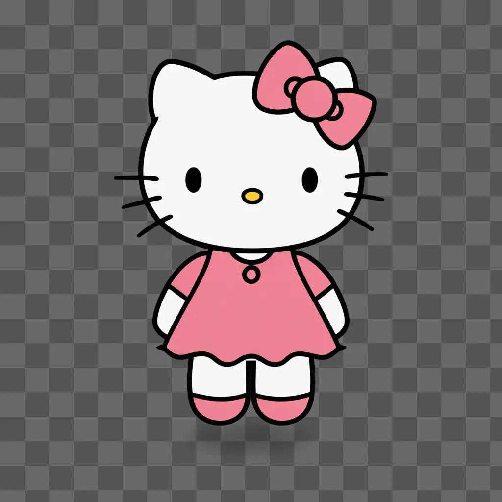 Pink Hello Kitty standing in pink dress