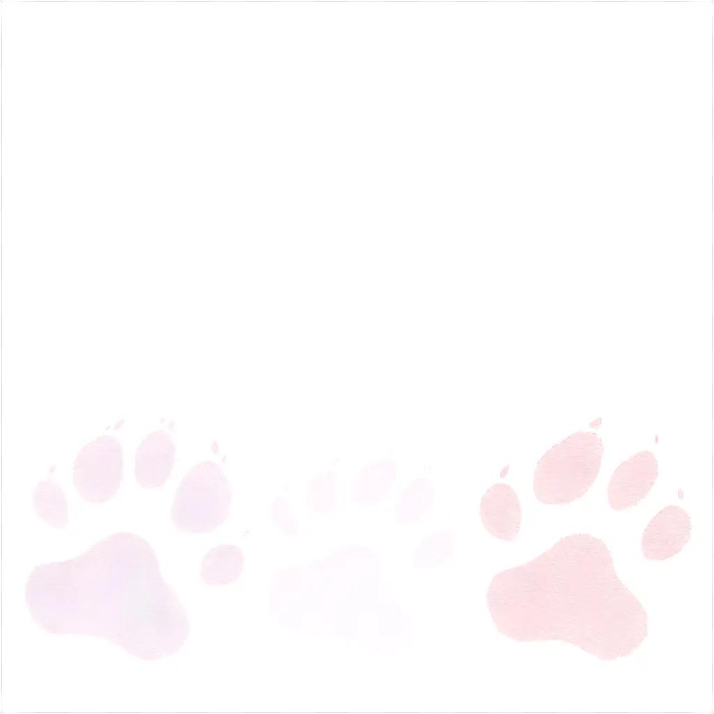 Pink dog paw prints against a white background