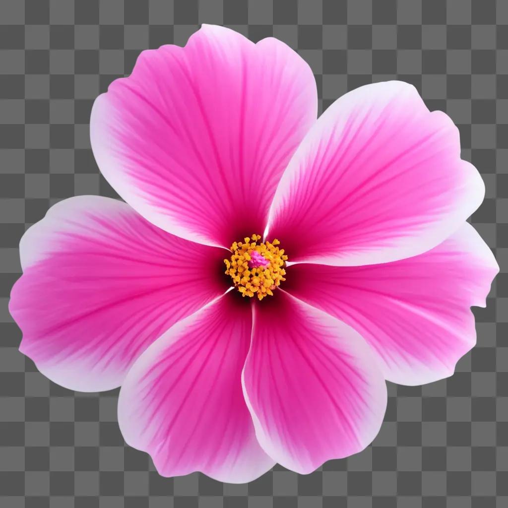 Pink flower in a white background with a purple hue