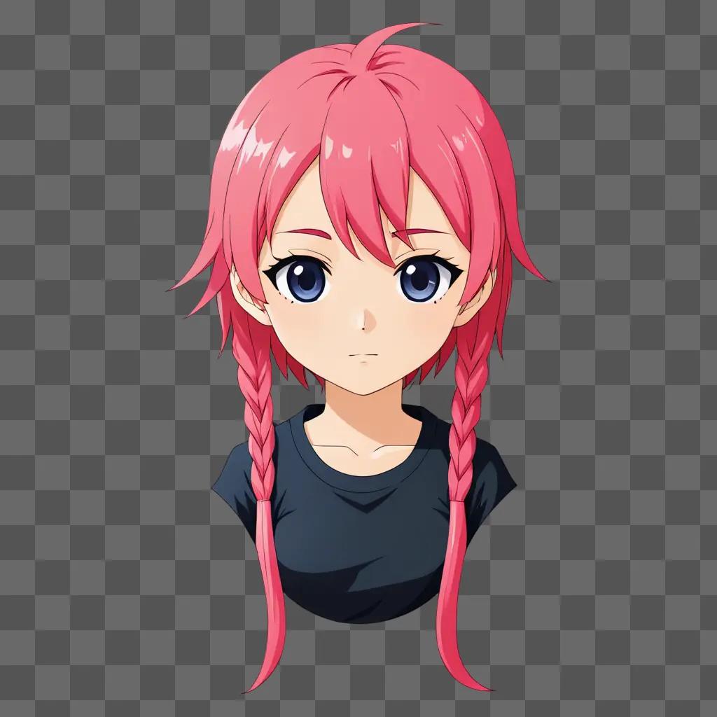 Pink hair anime boy with braids