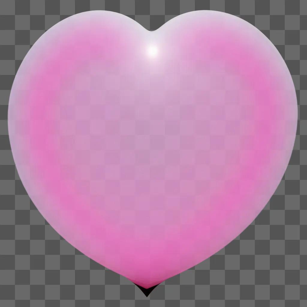 Pink heart with transparent background