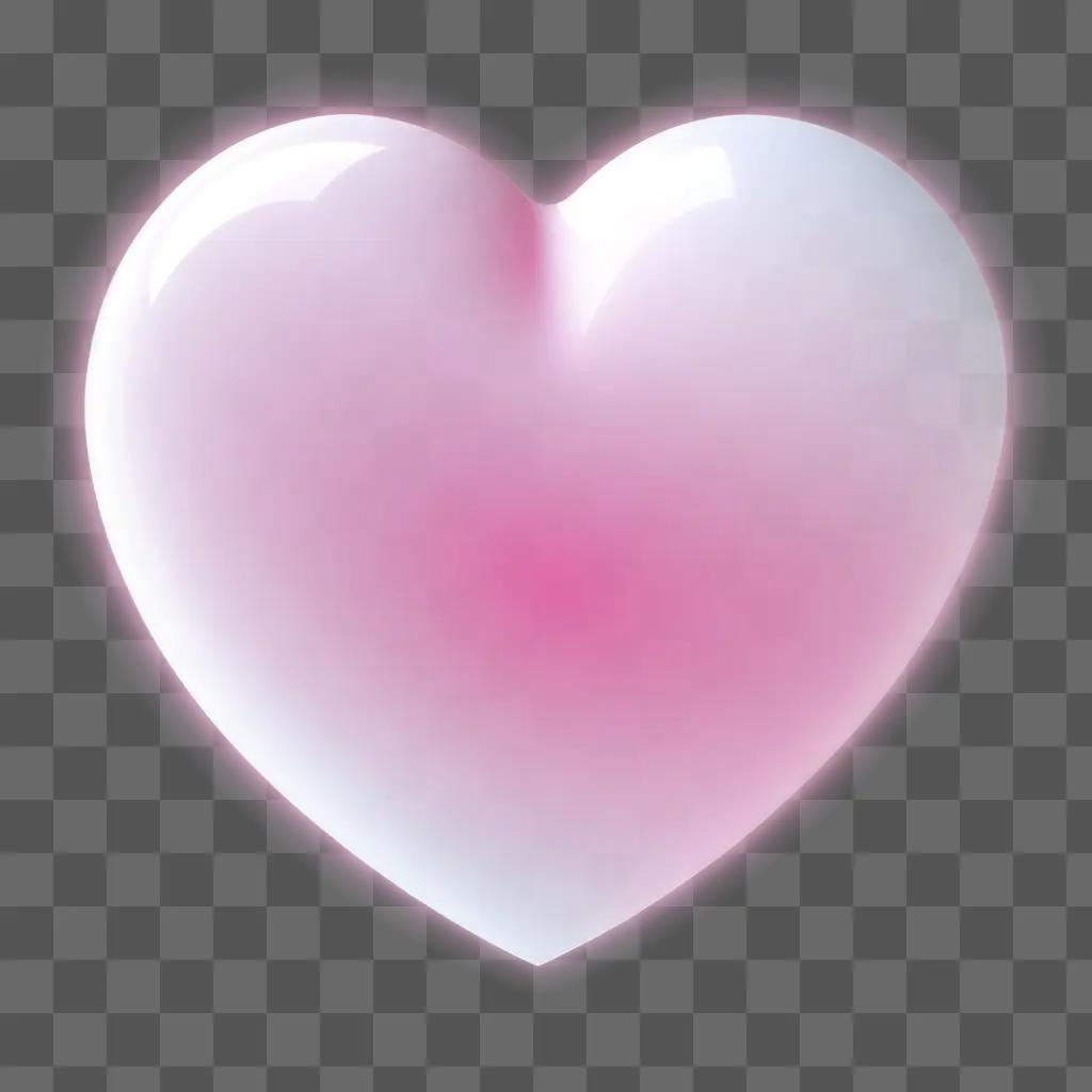 Pink transparent heart in a light pink background