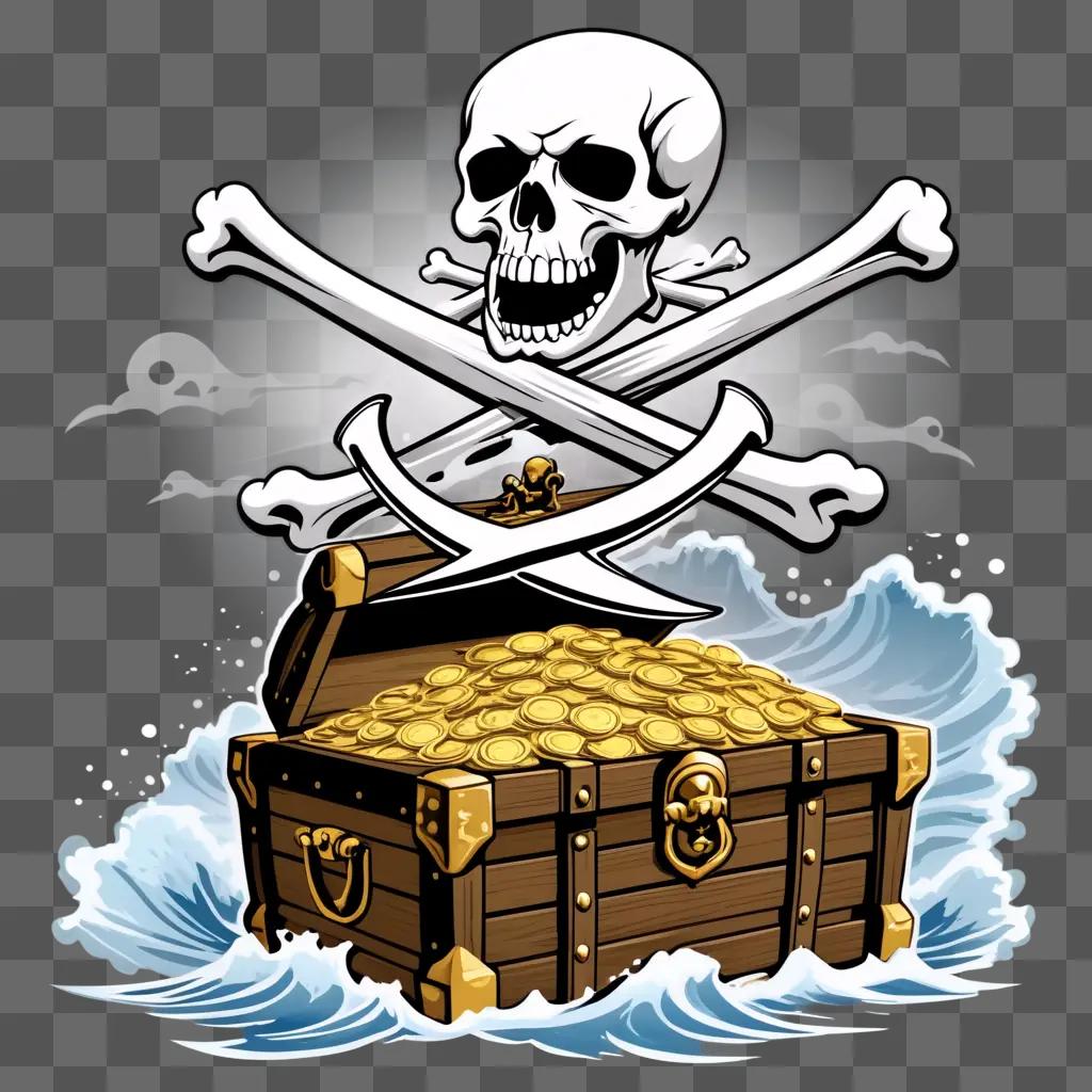 髑髏と骨のある海賊の宝箱