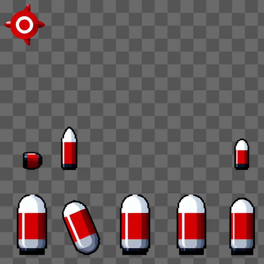 Pixel bullet flies towards red target