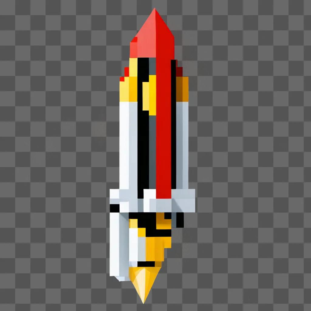 Pixel bullet on a brown background