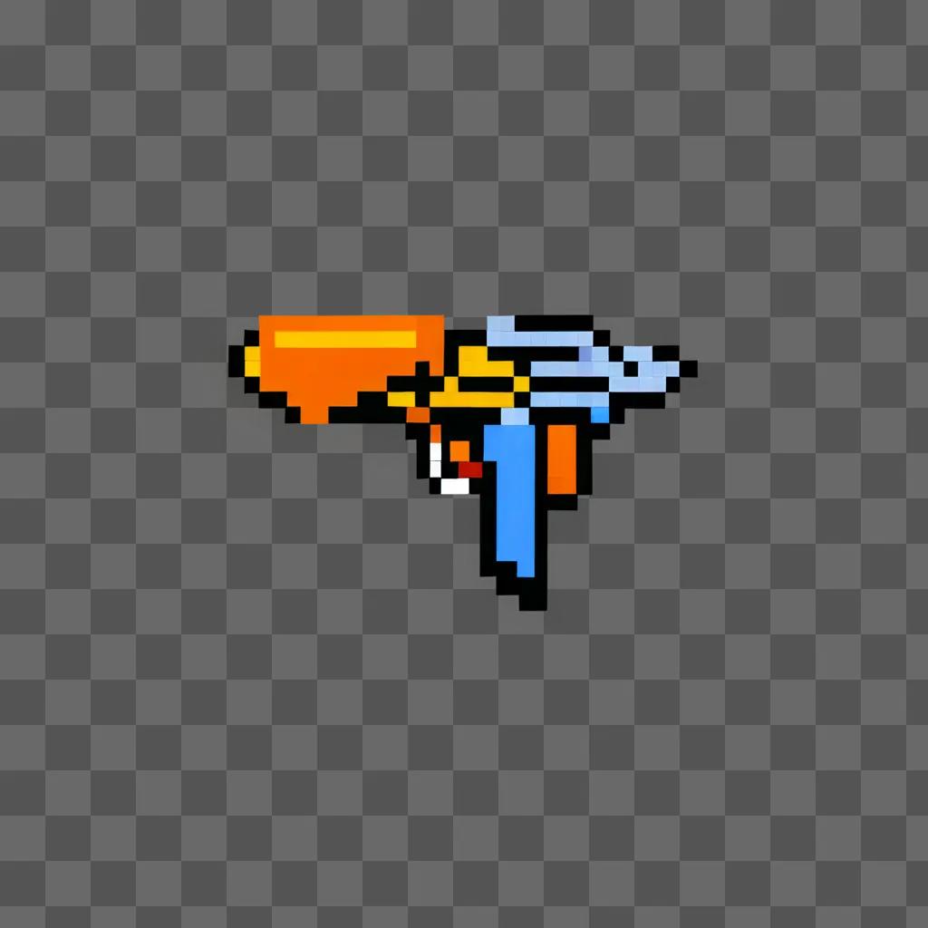 Pixel bullet on brown background