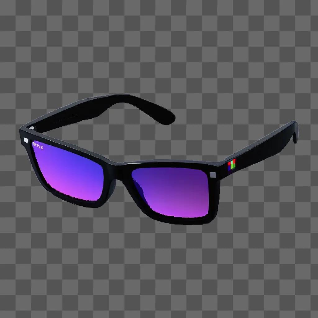 Pixel shades on a purple background