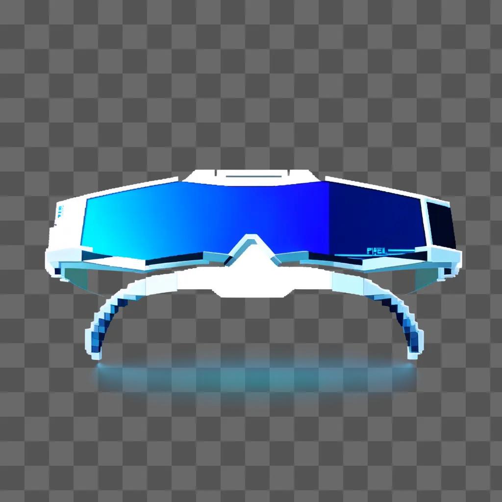 Pixel sunglasses are on a blue background