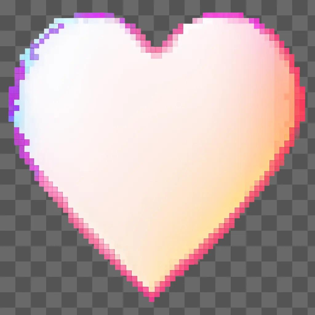 Pixelated heart in pink and purple