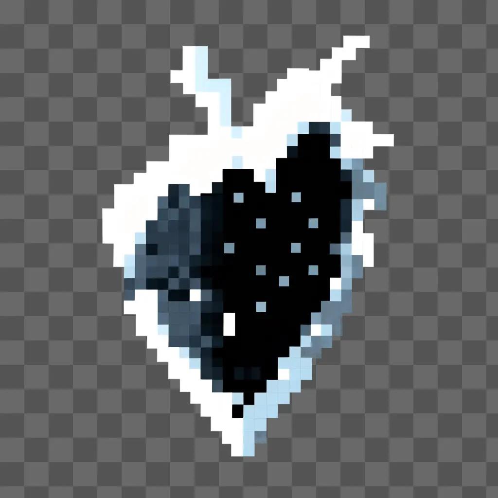 Pixelated heart on gray background