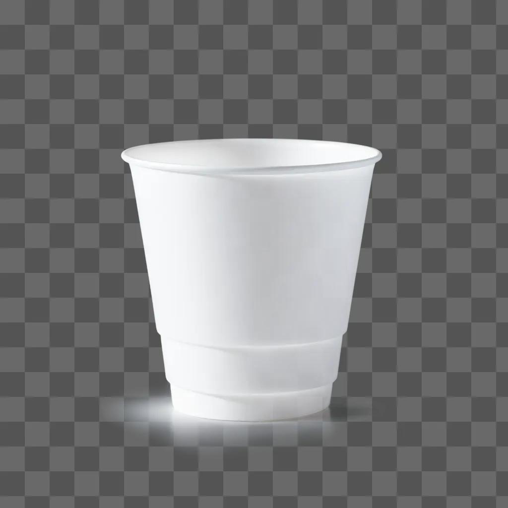 Plastic cup against a white background