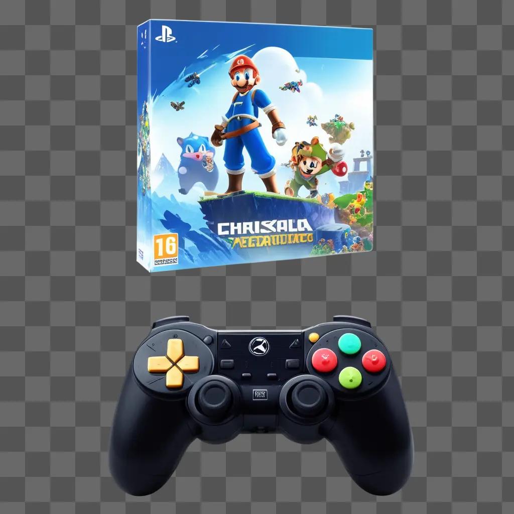 Playstation game box and controller with Mario and Luigi