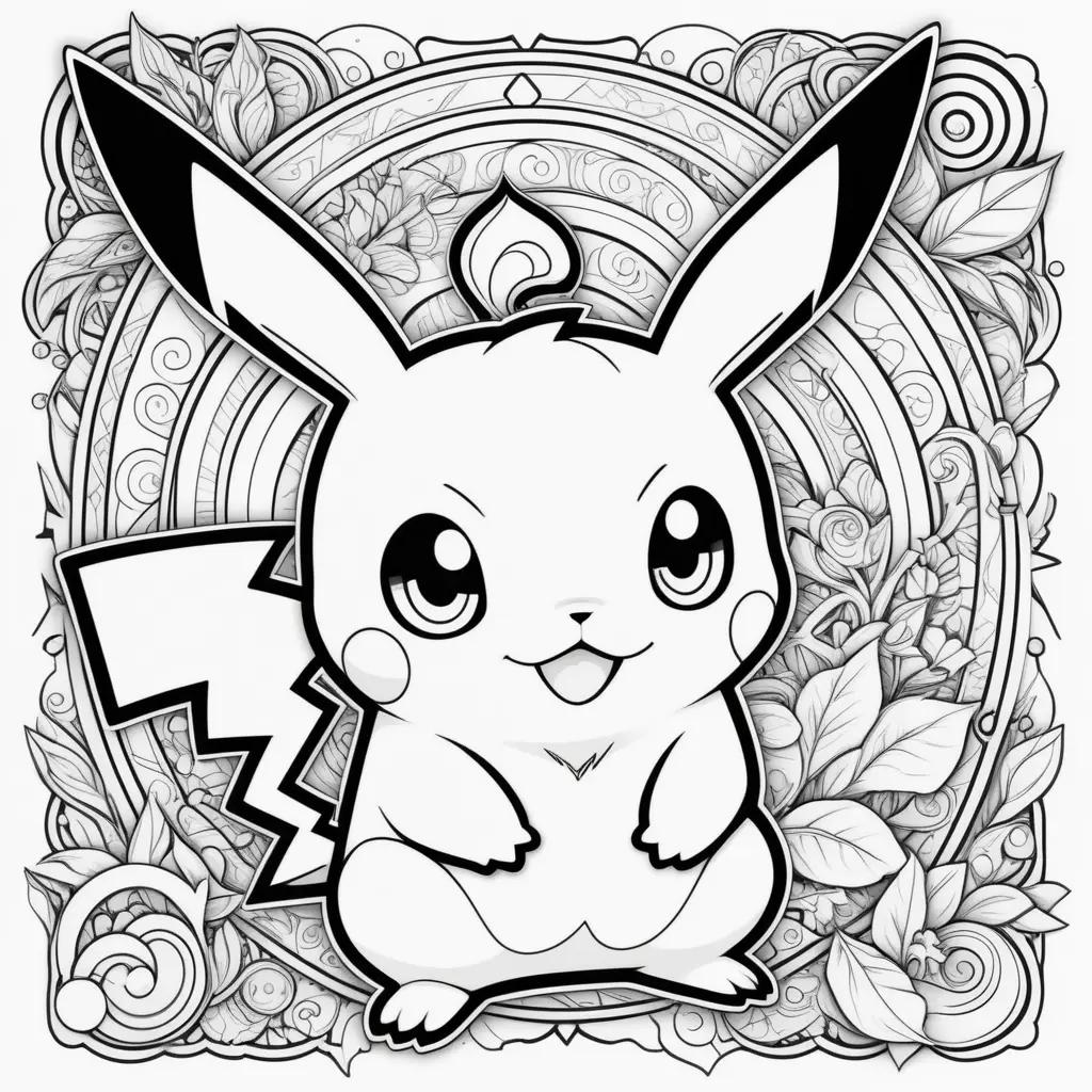 Pokemon Coloring Page: Cute Pikachu