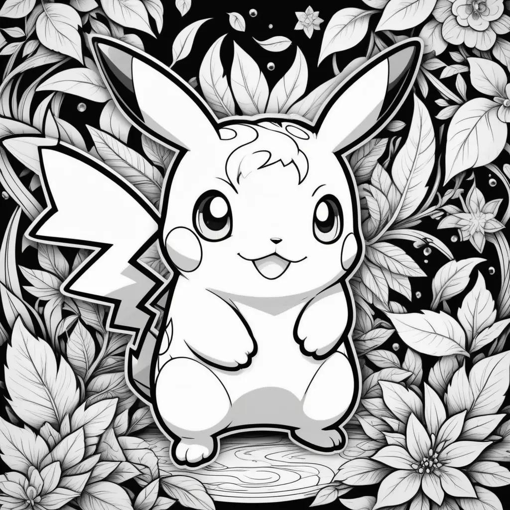 Pokemon Coloring Page in Black and White