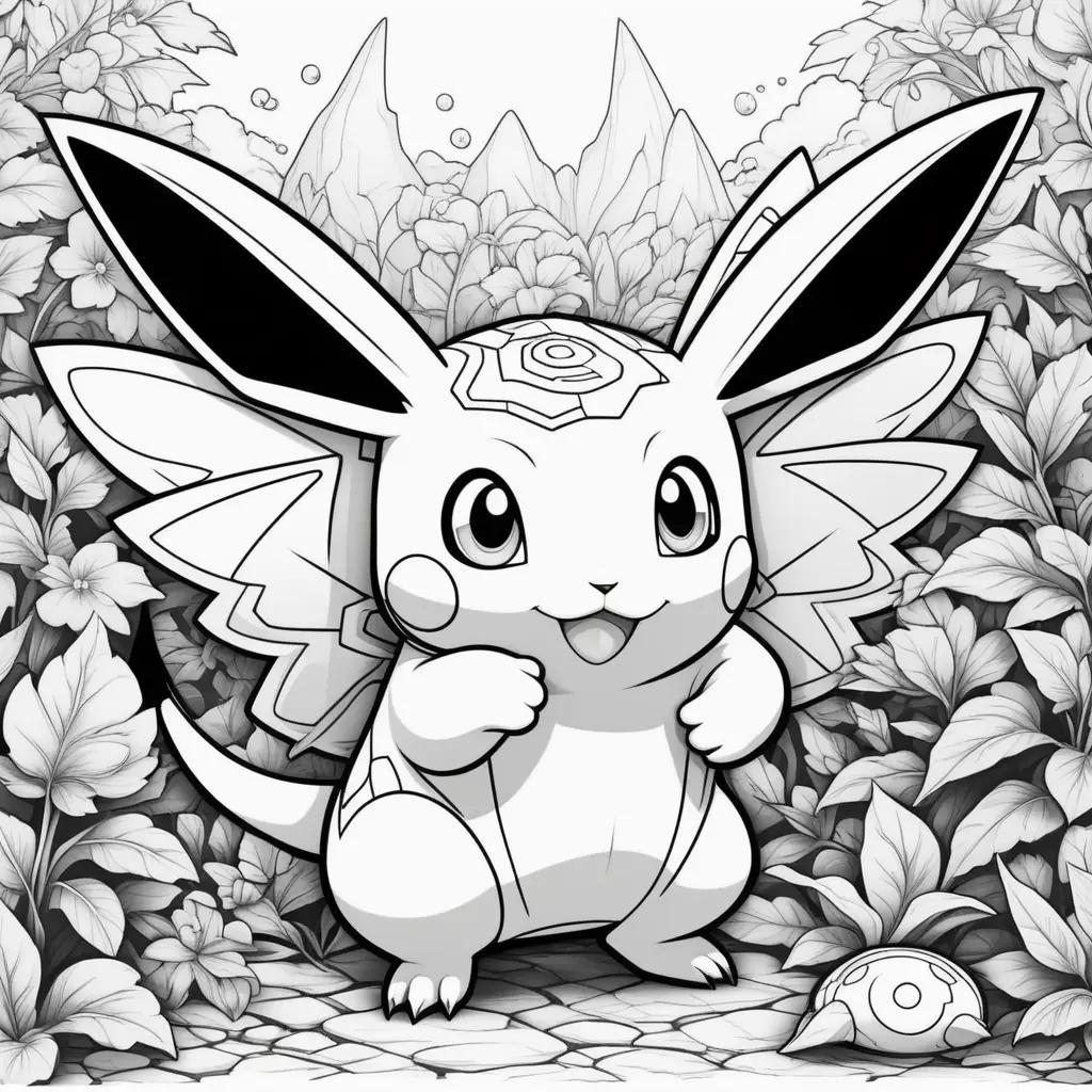 Pokemon coloring pages printed in black and white