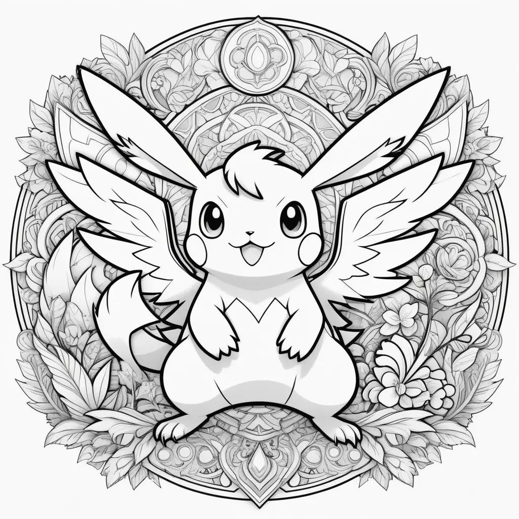 Pokemon coloring pages with a cute pokemon