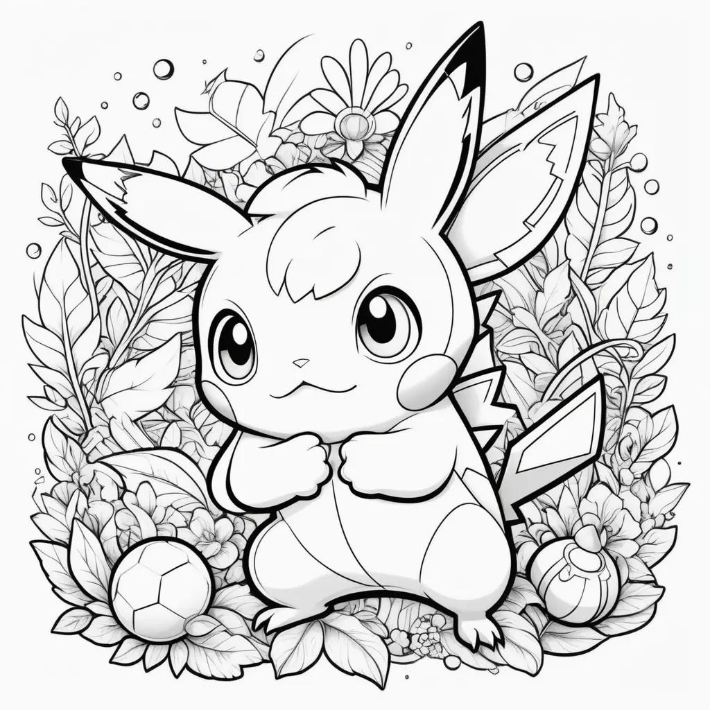 Pokemon coloring pages with black and white design