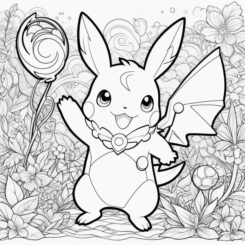 Pokemon coloring pages with cute illustrations and patterns