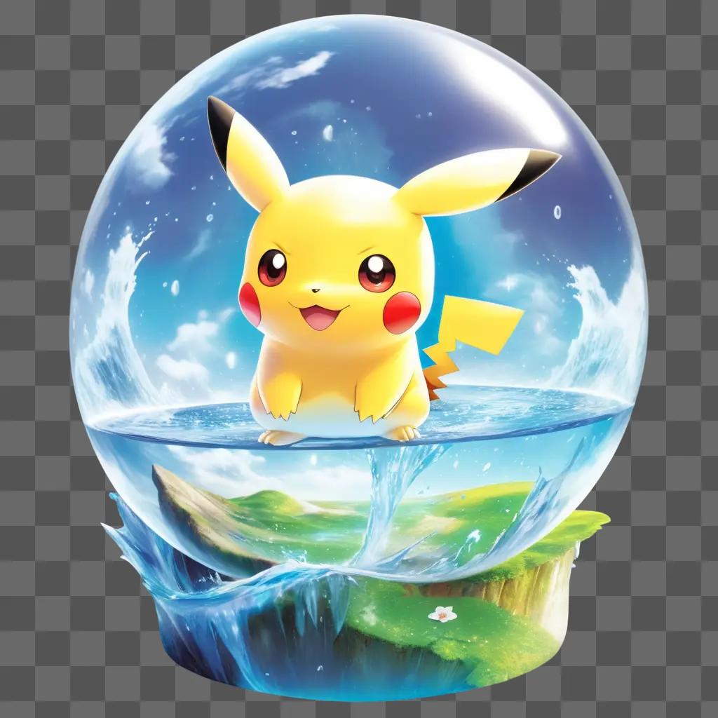 Pokemon transparent globe image with Pikachu