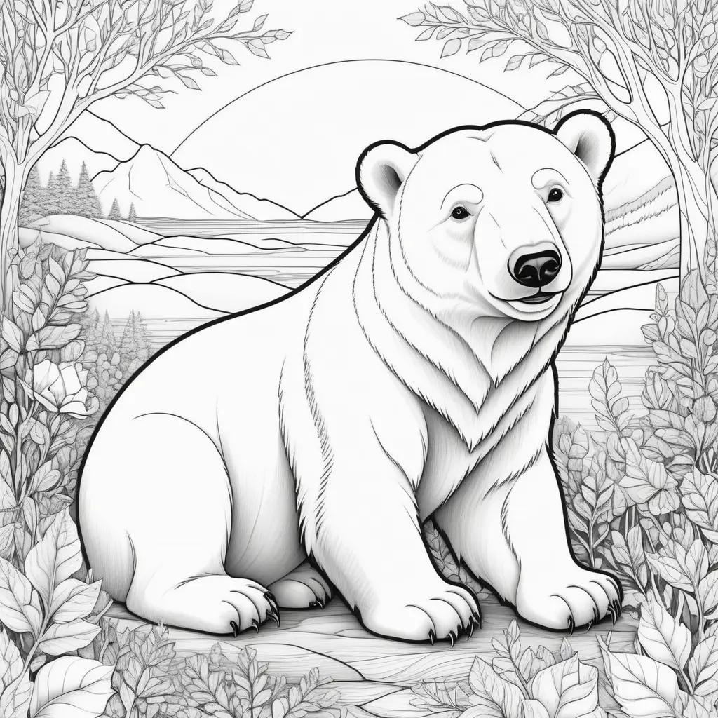 Polar bear coloring pages: a majestic animal in the wilderness