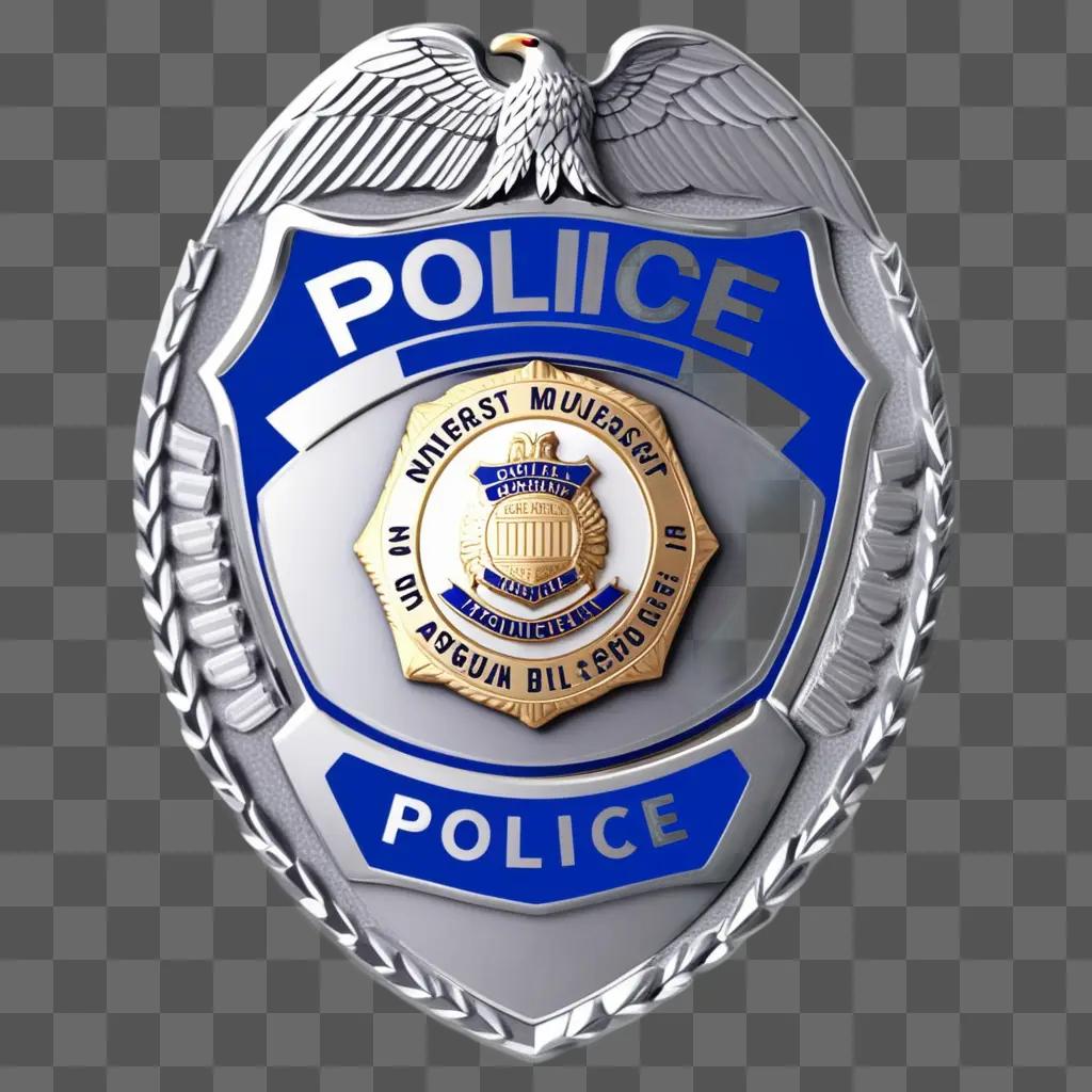 Police badge clipart design with eagle and shield