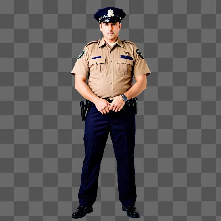 Policeman in uniform with watch and belt