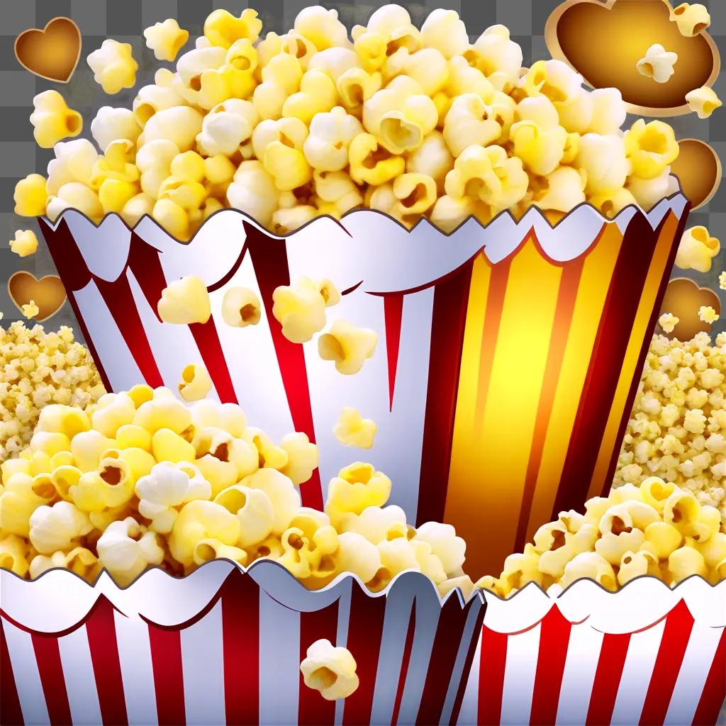 Popcorn Clipart in Red and White Boxes