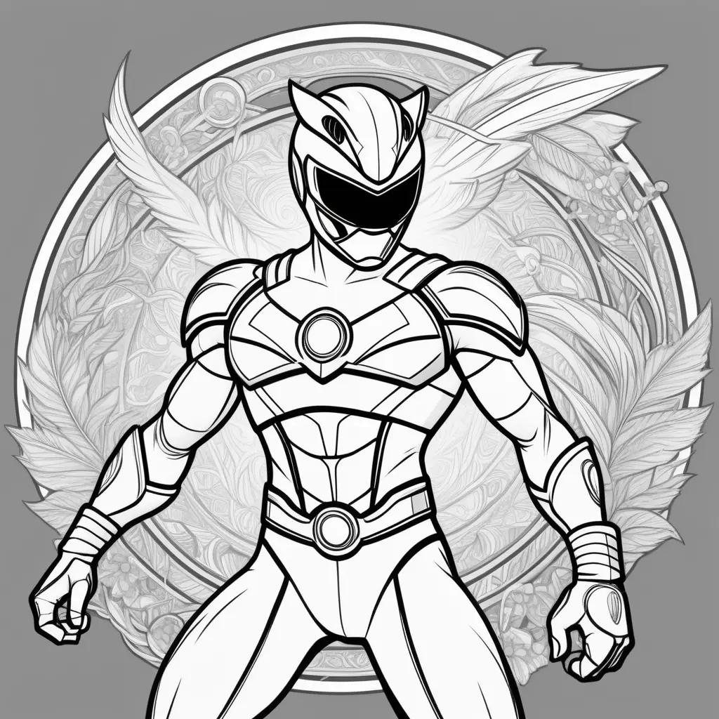 Power Ranger coloring pages with black and white colors