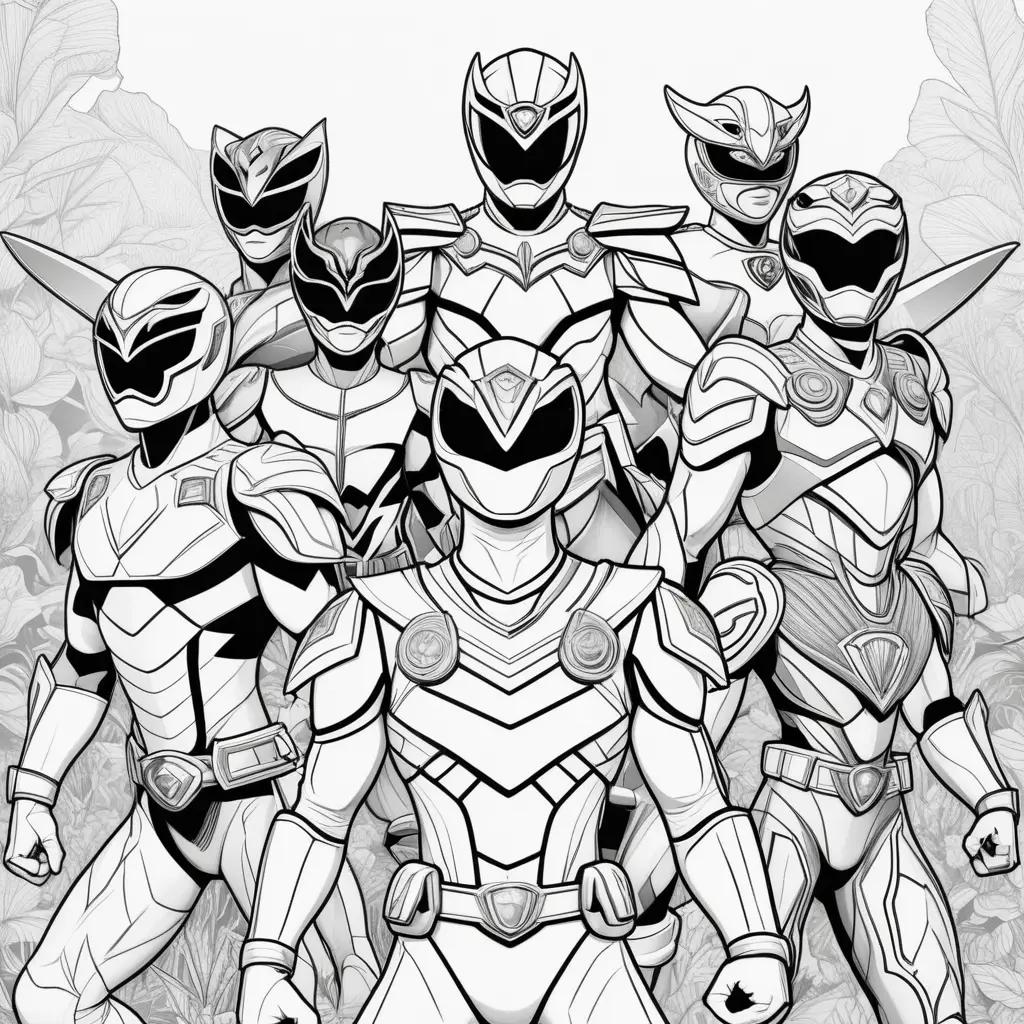 Power Rangers Coloring Pages - Black and White