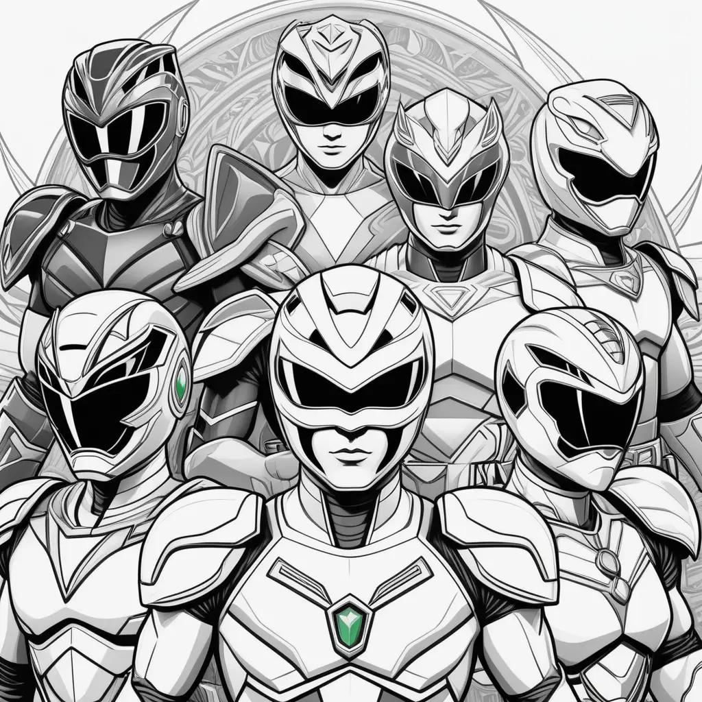 Power Rangers Coloring Pages: Black and White