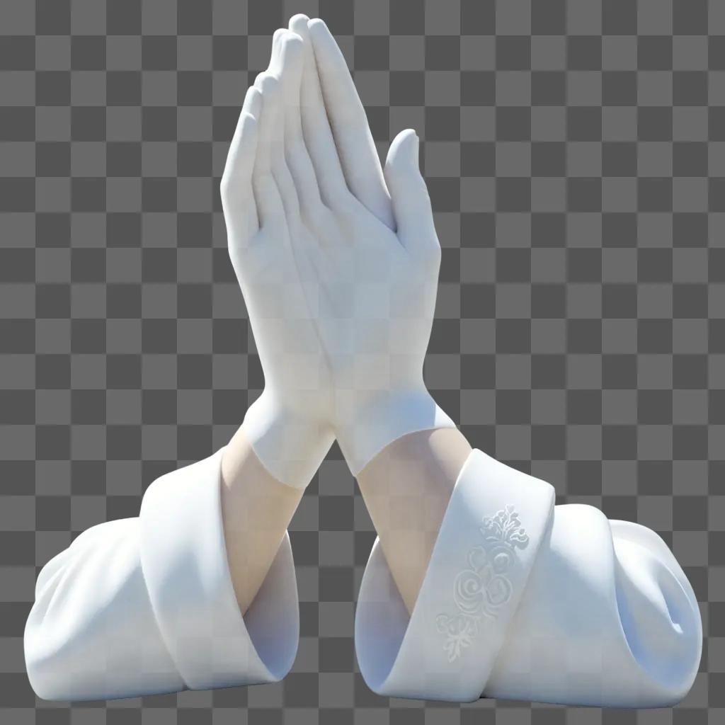 Praying hands, transparent, with folded hands